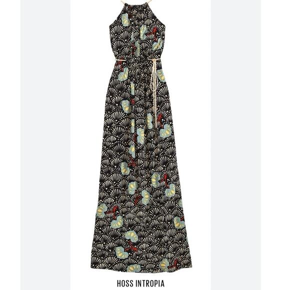 HOSS INTROPIA Printed Halter Maxi Dress Size Small - Picture 1 of 9